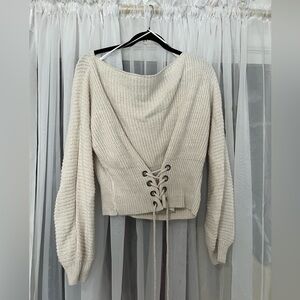 Off the shoulder knit sweater, like new!